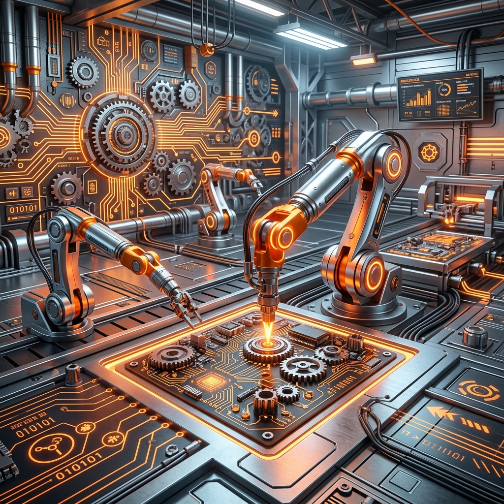 Industrial automation, IoT telemetry, and robotics background